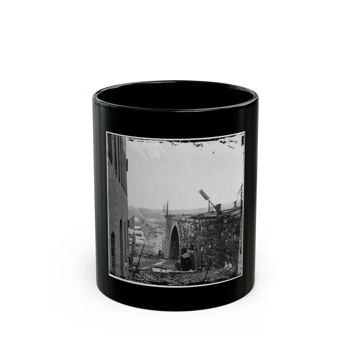 Richmond, Va. Ruins Of Richmond & Petersburg Railroad Bridge (U.S. Civil War) Black Coffee Mug