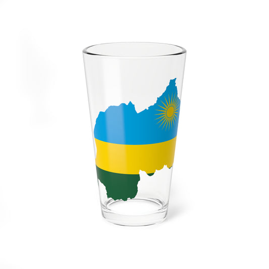 Flag map of Rwanda (Rwanda) Pint Glass 16oz