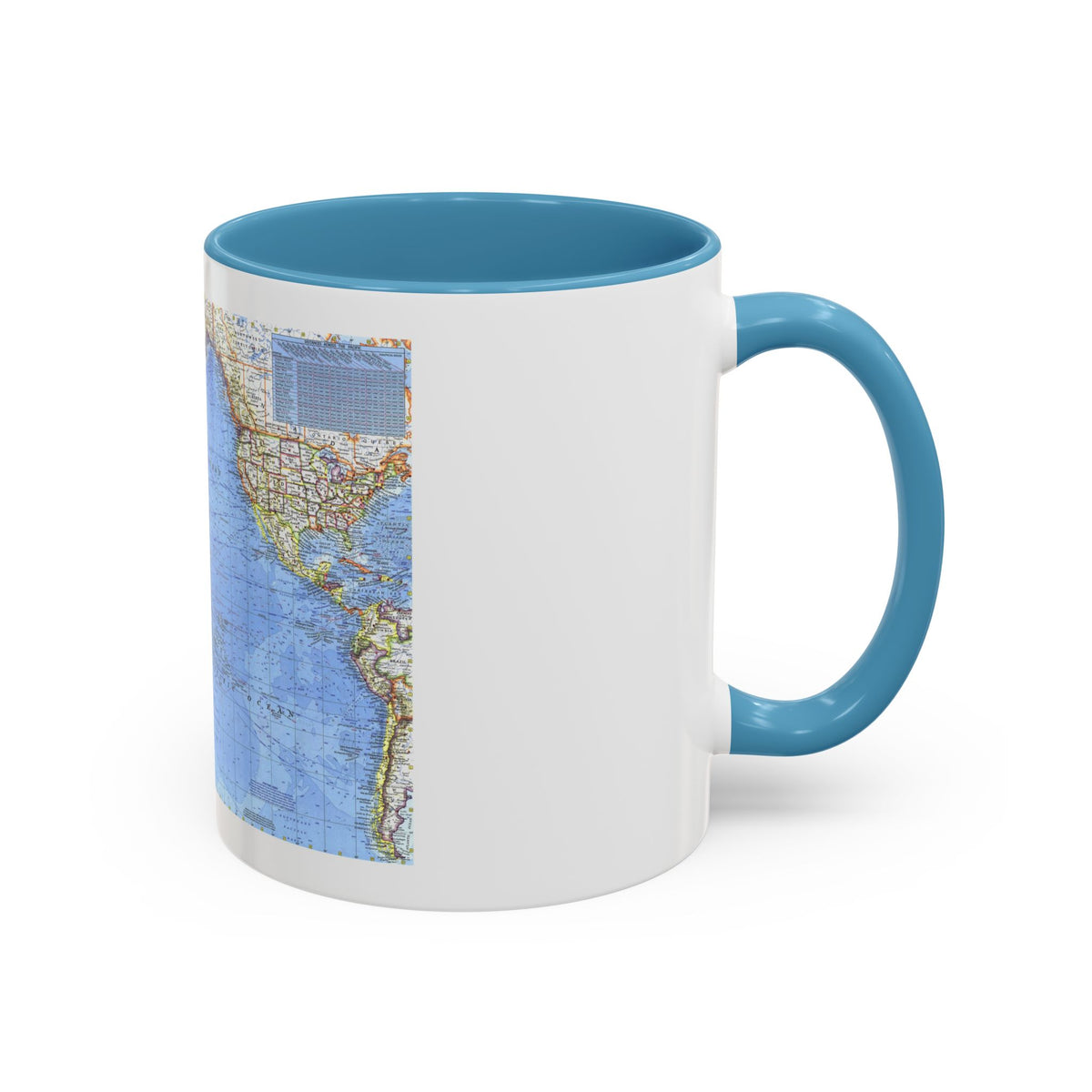 Pacific Ocean (1969) (Map) Accent Coffee Mug