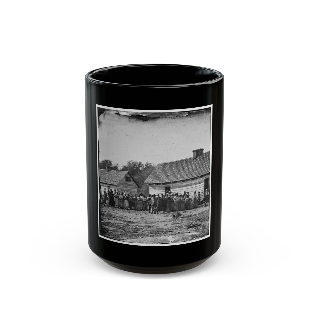 Beaufort, South Carolina. Group Of Negroes On J.J. Smith's Plantation (U.S. Civil War) Black Coffee Mug