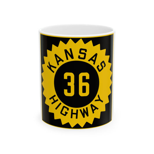 K-36 1926 (Kansas) (Road Sign) White Coffee Mug