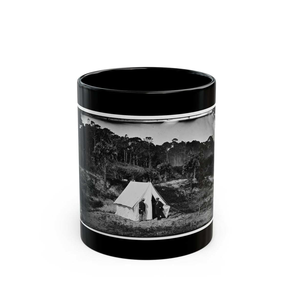 Morris Island, South Carolina. Two Men In Front Of Tent (U.S. Civil War) Black Coffee Mug