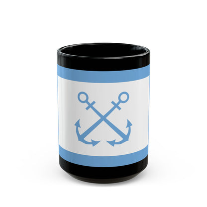 Flag of Bandera de Prefectura Naval Argentina - Black Coffee Mug-15oz-Go Mug Yourself