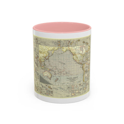 Pacific Ocean (1936) (Map) Accent Coffee Mug