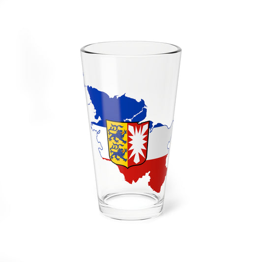 Flag map of Schleswig-Holstein (Germany) Pint Glass 16oz