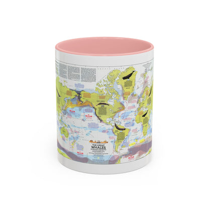 Great Whales, Migration and Range (1976) (Map) Accent Coffee Mug
