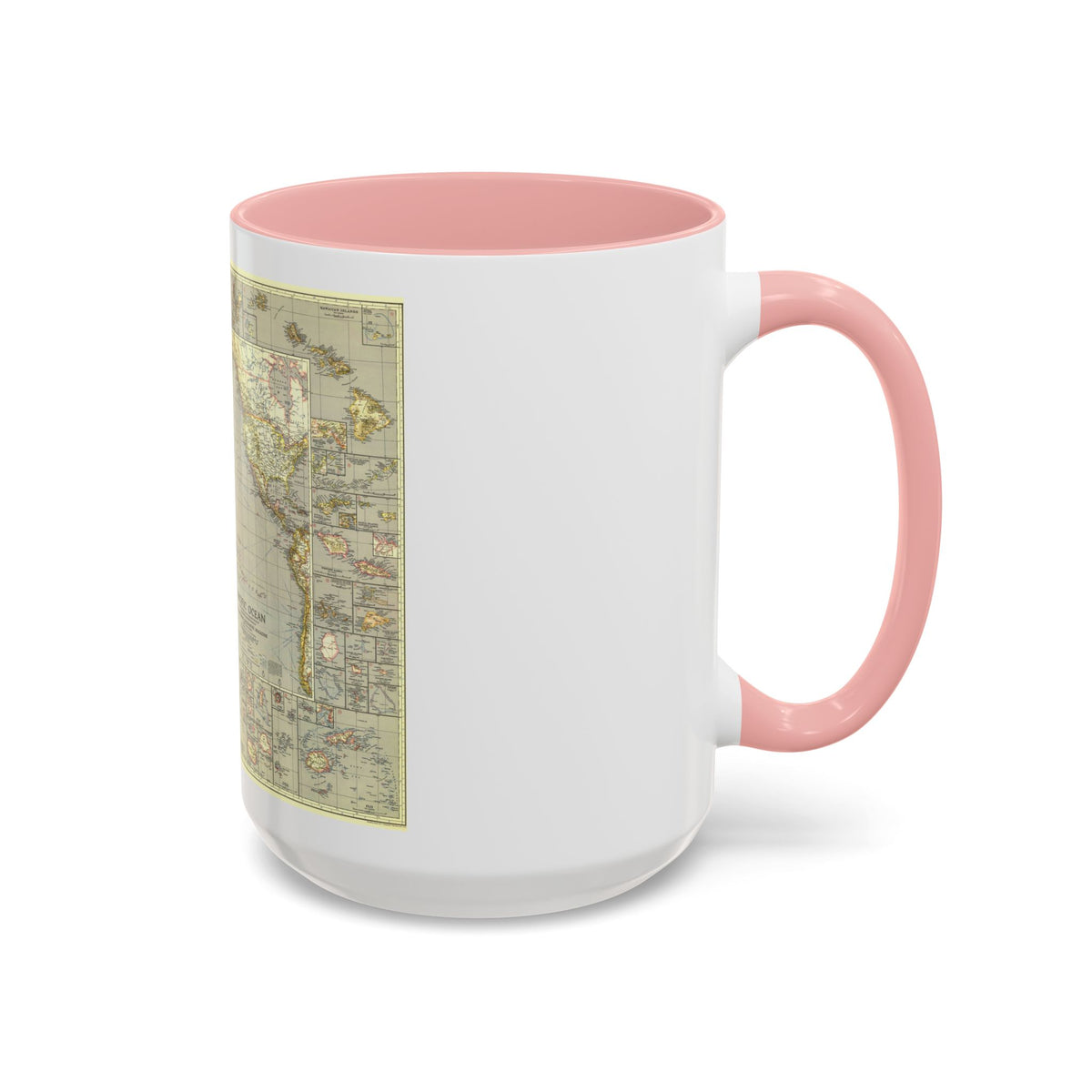 Pacific Ocean (1936) (Map) Accent Coffee Mug