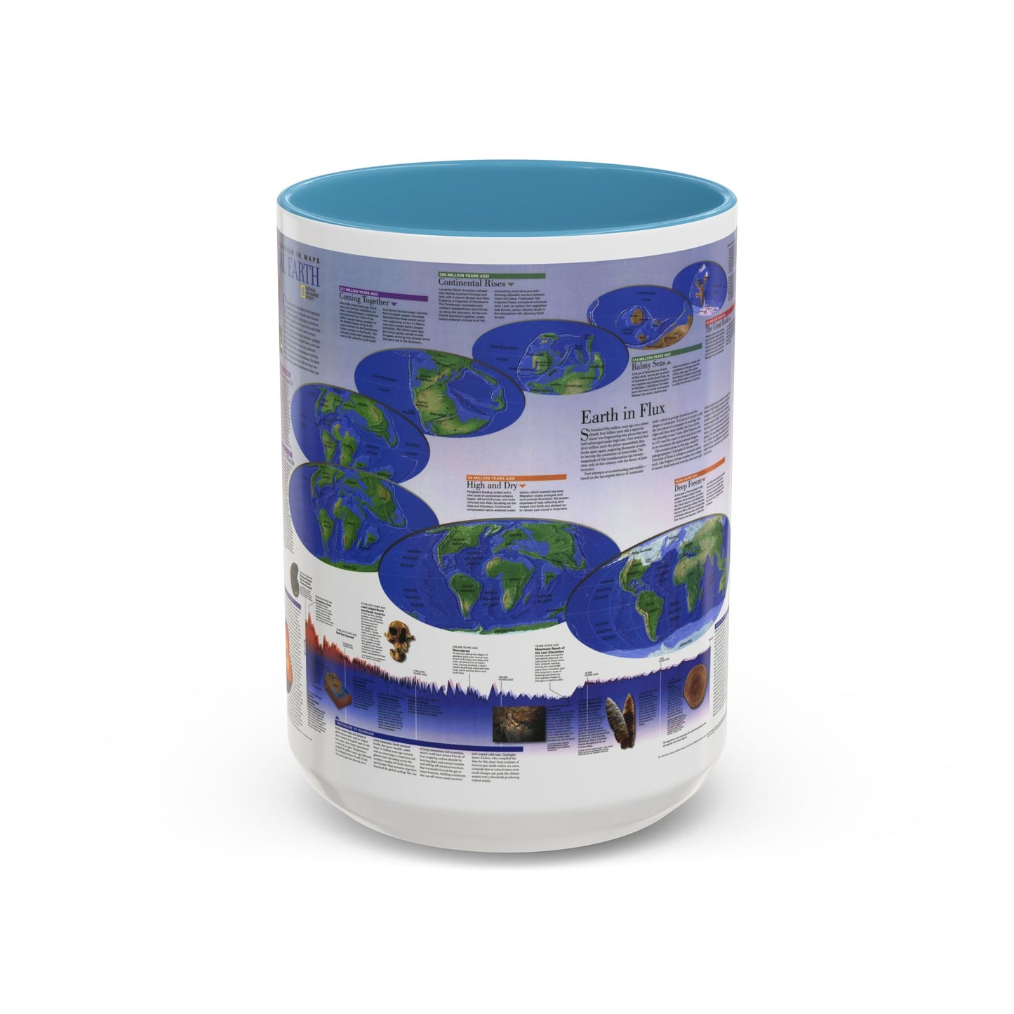 World Map - Physical Earth 2 (1998) (Map) Accent Coffee Mug