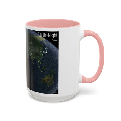 World Map - Earth at Night (2004) (Map) Accent Coffee Mug