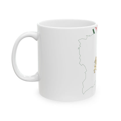 Flag-map of Budapest (Hungary) White Coffee Mug