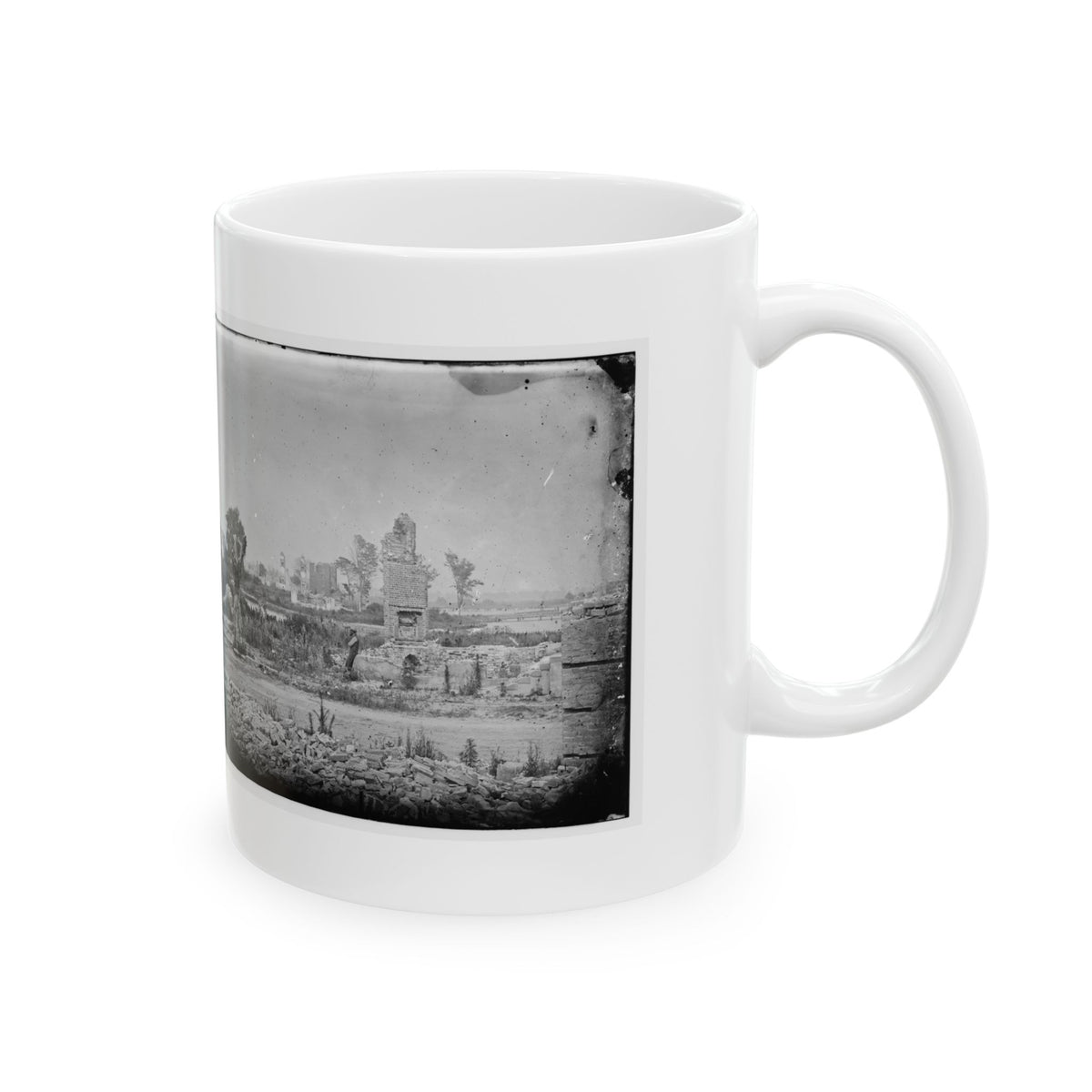Hampton, Va. Brick Chimneys, Etc., Of Burned Houses (U.S. Civil War) White Coffee Mug