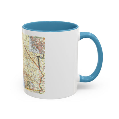 USA - California, Southern (1966) (Map) Accent Coffee Mug