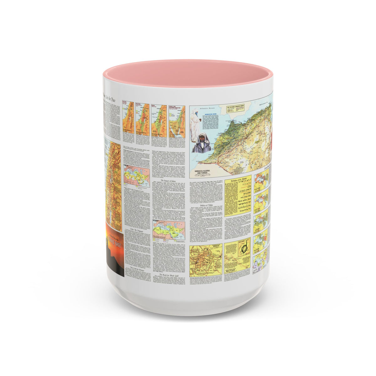 Middle East - The Peoples 2 (1972) (Map) Accent Coffee Mug