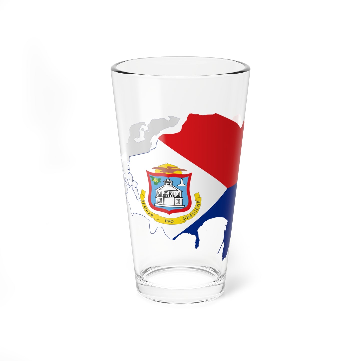 Flag-map of Sint Maarten (Netherlands) Pint Glass 16oz