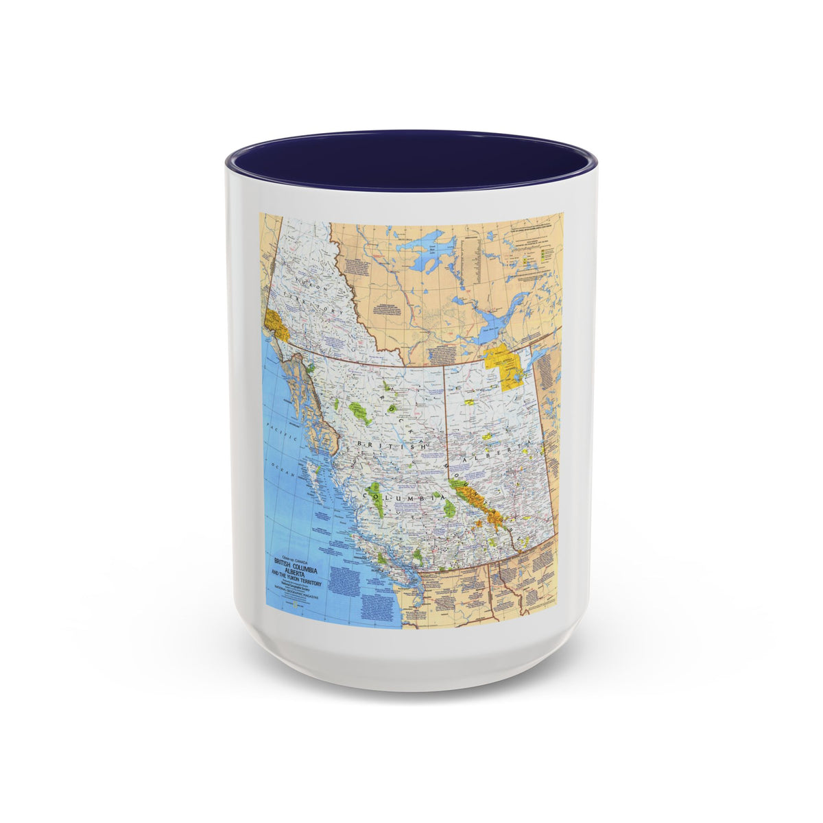 Canada - British Columbia, Alberta & Yukon (1978) (Map) Accent Coffee Mug