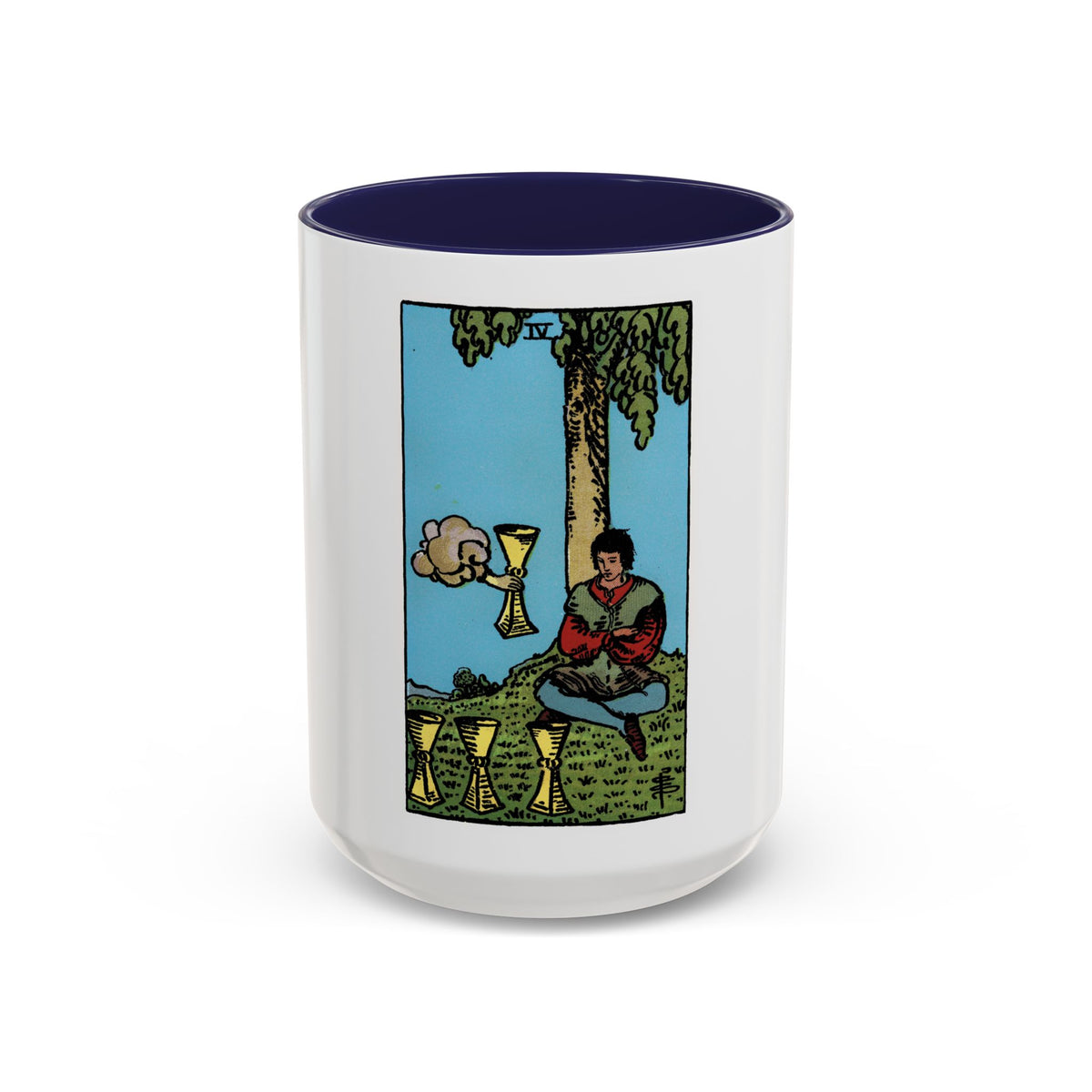 The 4 of Cups (Tarot Card) Accent Coffee Mug