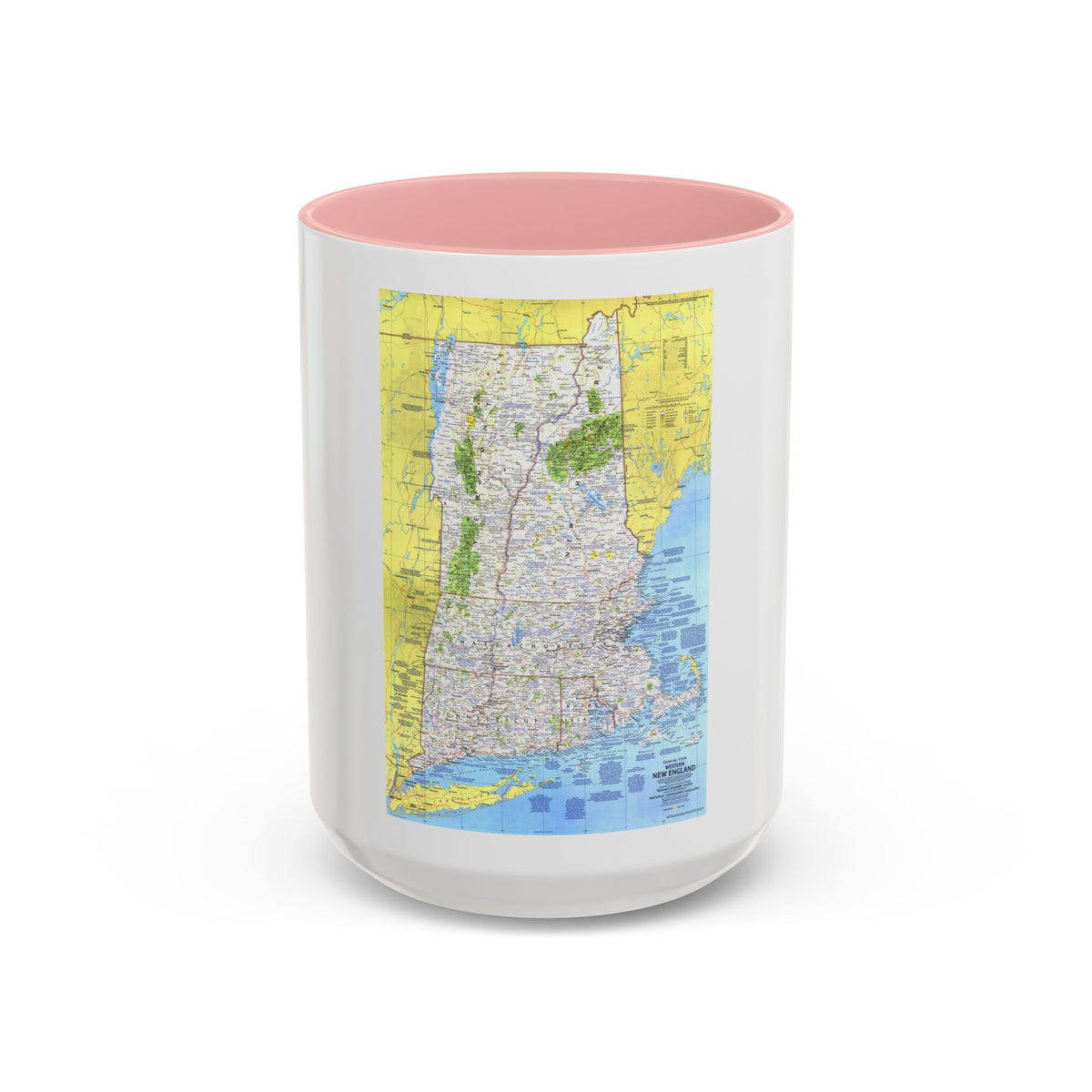 USA - Western New England 1 (1975) (Map) Accent Coffee Mug