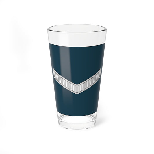 Single silver striped chevron centred on a dark teal square background in flat vector style.