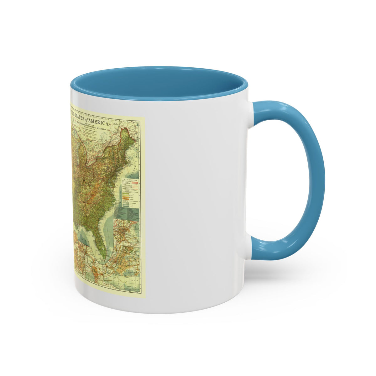 USA - The United States (1923) (Map) Accent Coffee Mug