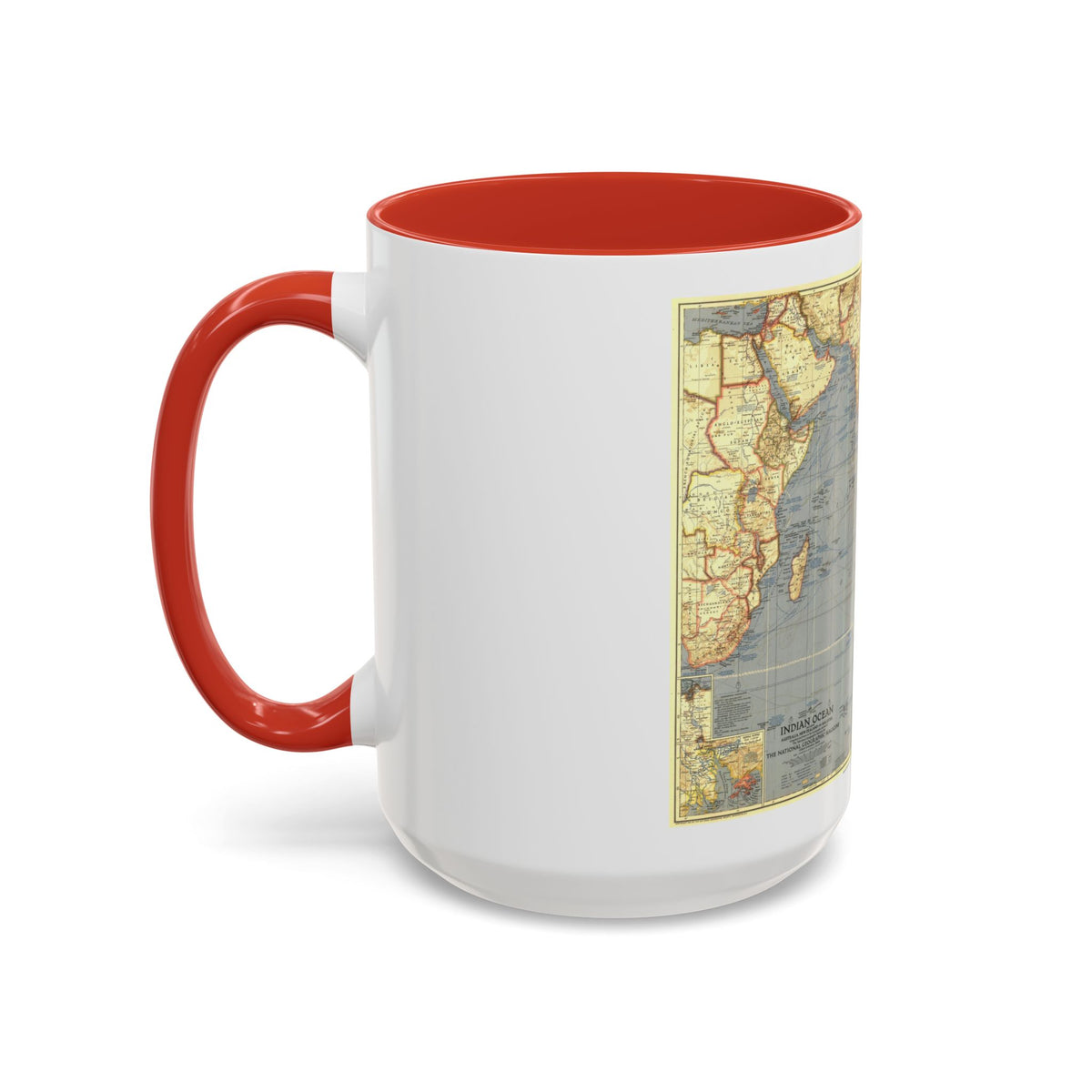 Indian Ocean (1941) (Map) Accent Coffee Mug