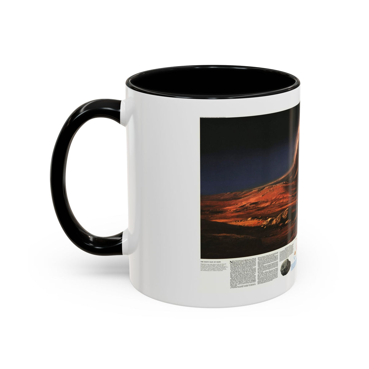 Space - MARS, Dusty Face of (1973) (Map) Accent Coffee Mug