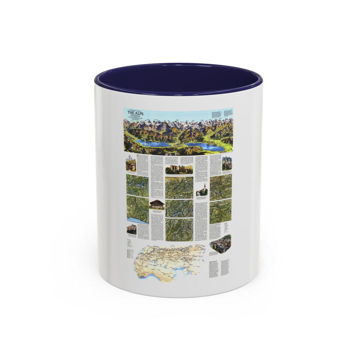 Alps, The - A Traveller's Map (1985) (Map) Accent Coffee Mug