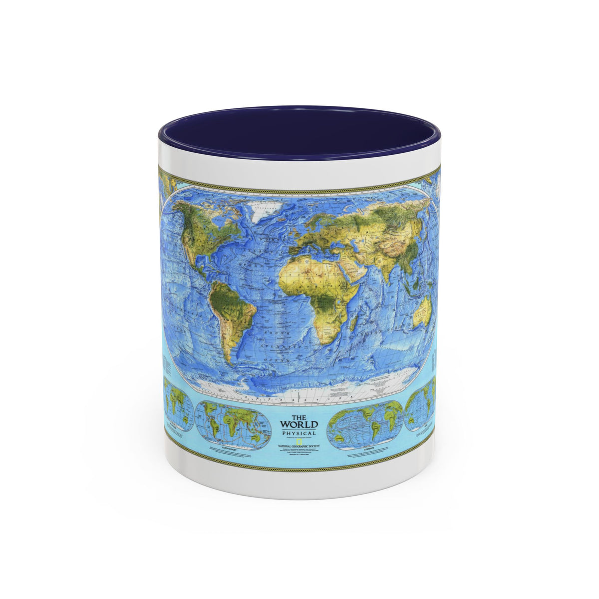 World Map - Physical (1994) (Map) Accent Coffee Mug