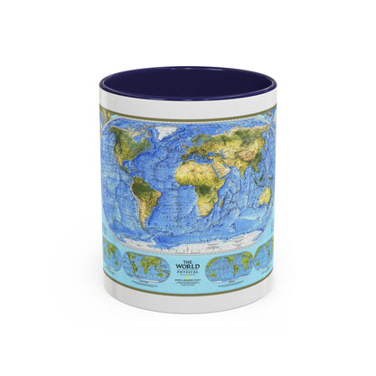 World Map - Physical (1994) (Map) Accent Coffee Mug
