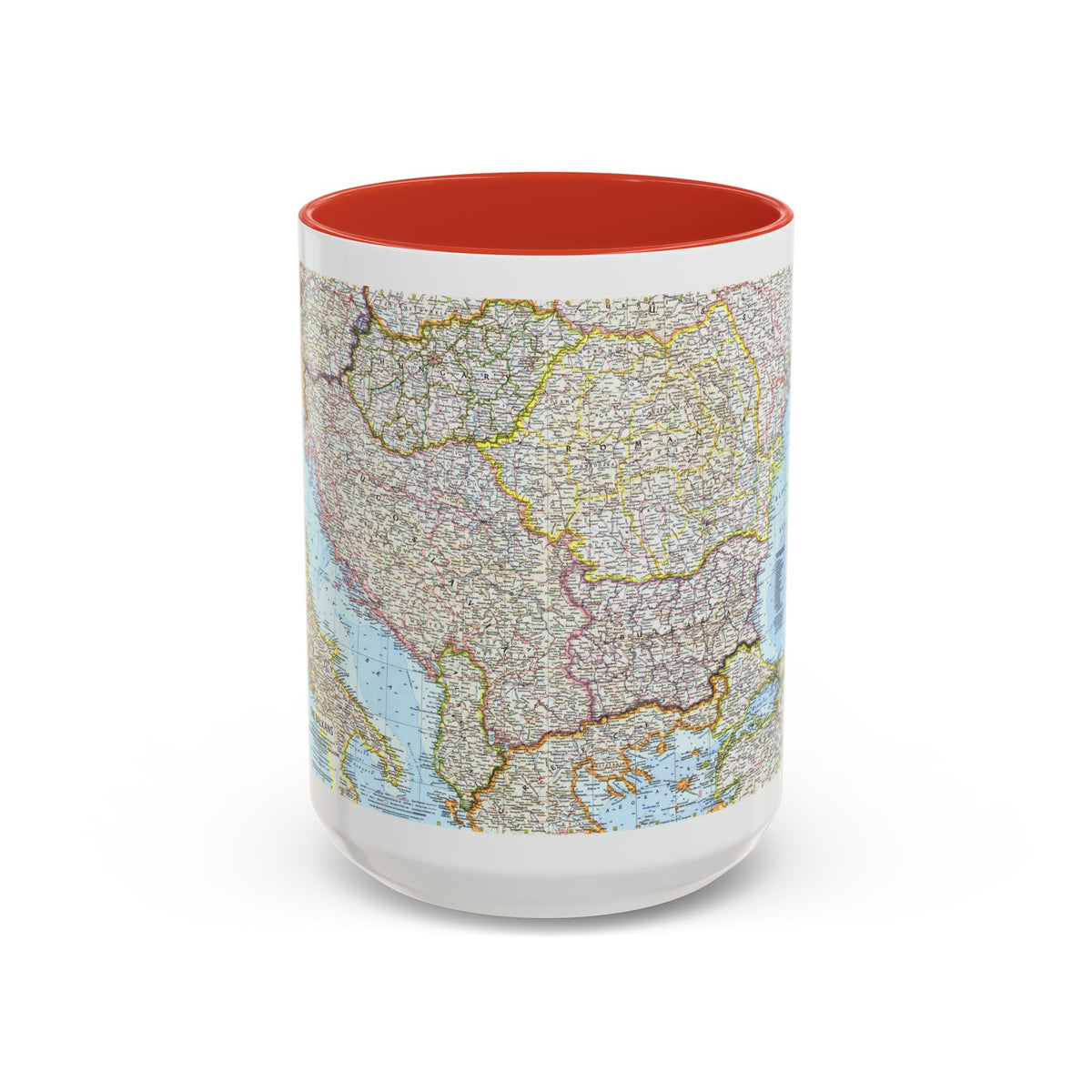 Europe - The Balkans (1962) (Map) Accent Coffee Mug