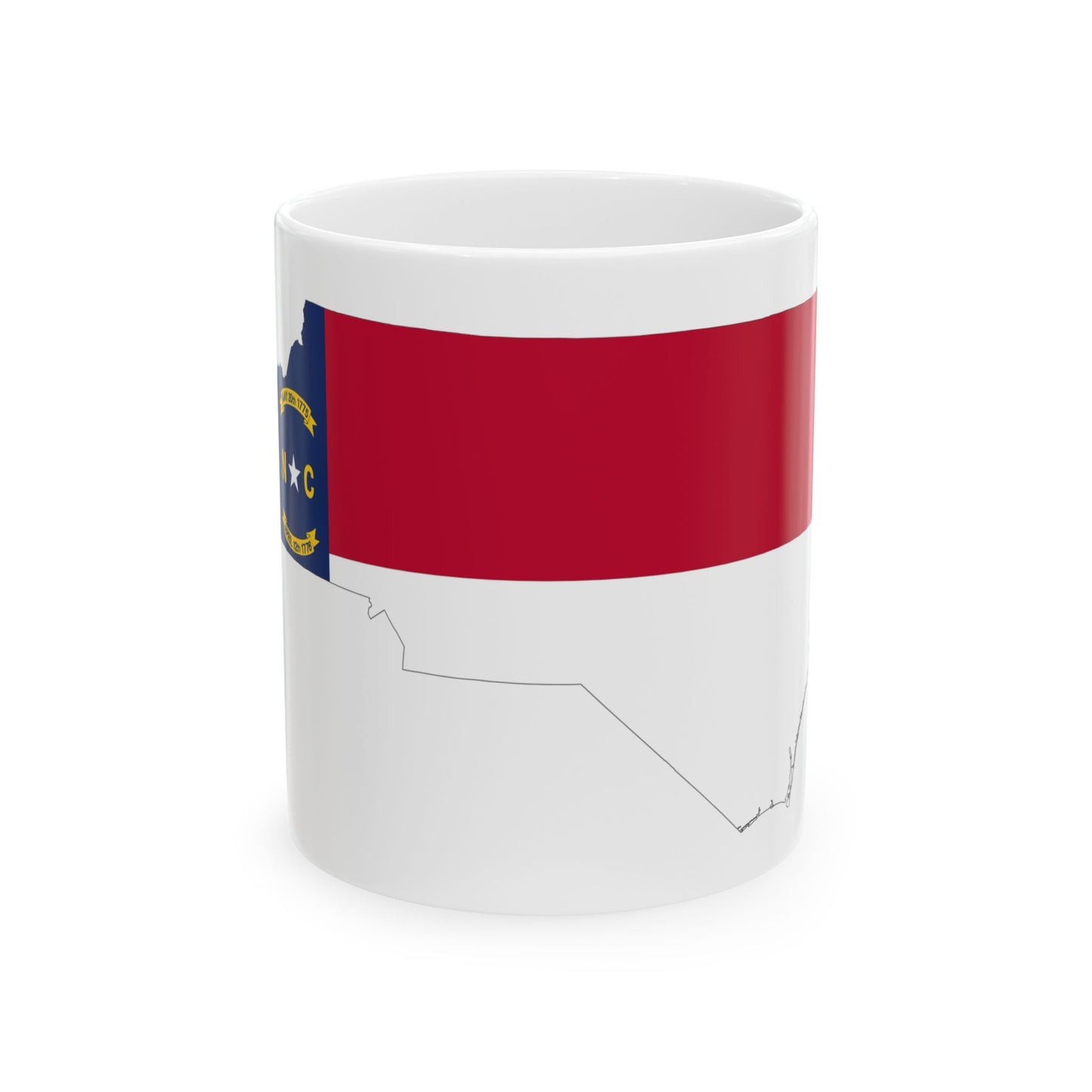 Flag-map of North Carolina (United States) White Coffee Mug