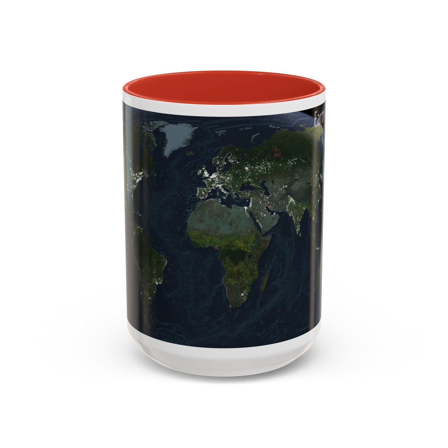 World Map - Earth at Night (2004) (Map) Accent Coffee Mug