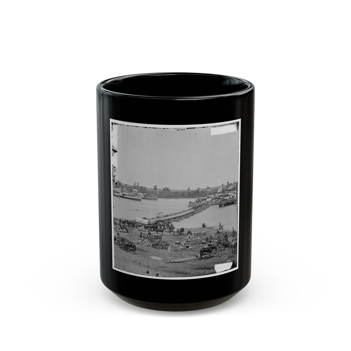 Port Royal, Va. The Rappahannock River Front During The Evacuation (U.S. Civil War) Black Coffee Mug
