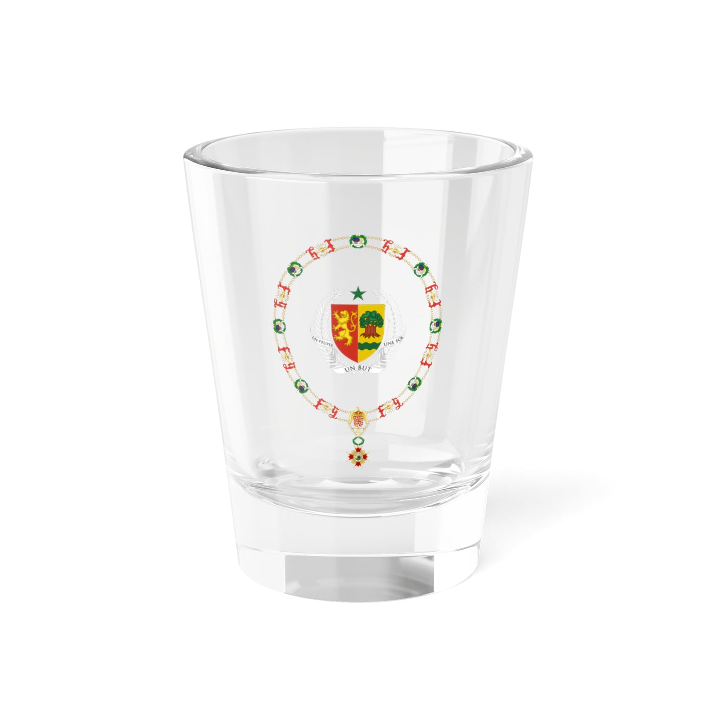 Generic Coat of Arms of Presidents of Senegal Order of Isabella the Catholic (Senegal) (Coat of Arms) Shot Glass 1.5oz