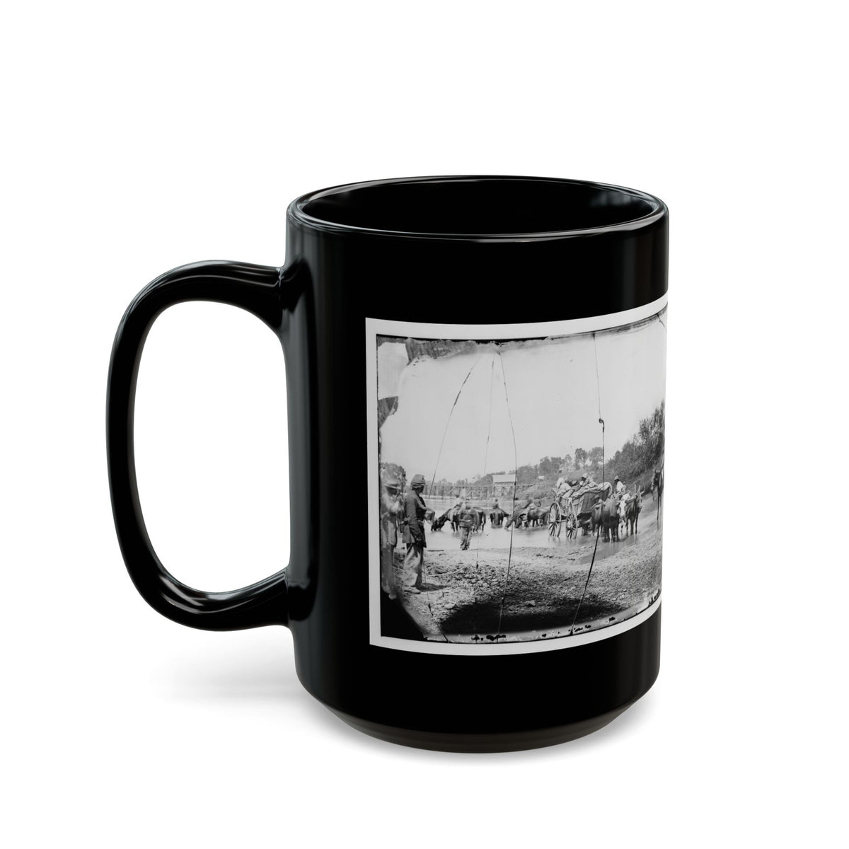Rappahannock River, Va. Fugitive African Americans Fording The Rappahannock (U.S. Civil War) Black Coffee Mug