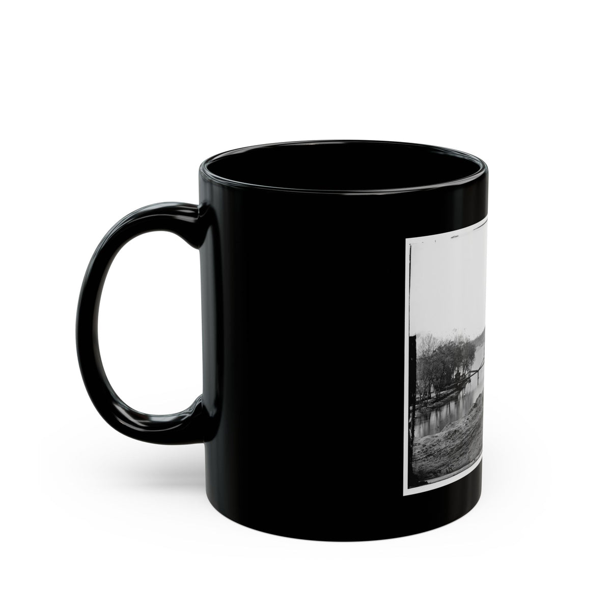 Richmond, Va. View Of The Tredegar Iron Works, With Footbridge To Neilson's Island (U.S. Civil War) Black Coffee Mug
