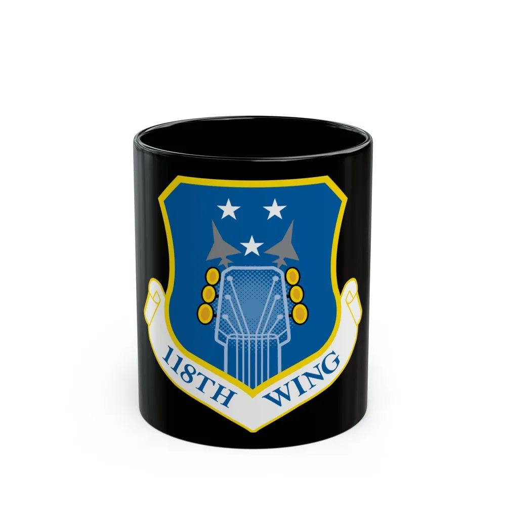 118th Wing ANG (U.S. Air Force) Black Coffee Mug-11oz-Go Mug Yourself