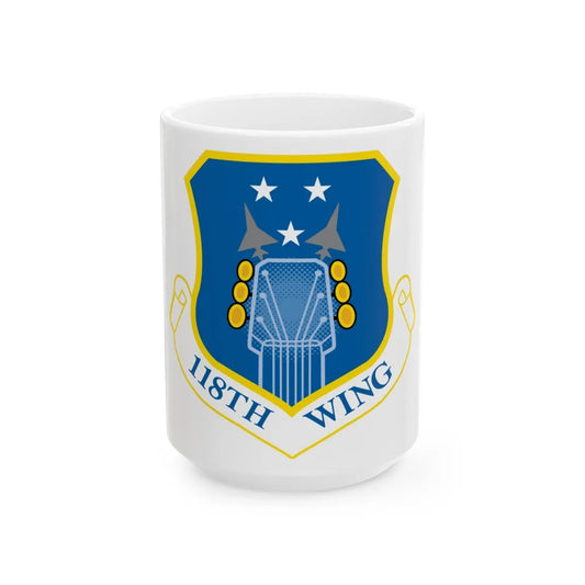 118th Wing ANG (U.S. Air Force) White Coffee Mug-15oz-Go Mug Yourself