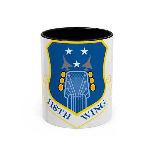 118th Wing ANG (U.S. Air Force) Accent Coffee Mug 11oz Black - Go Mug Yourself