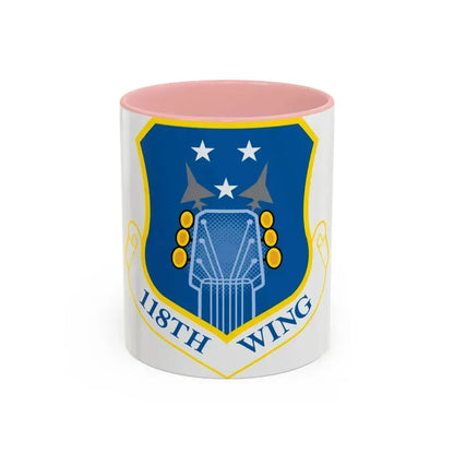 118th Wing ANG (U.S. Air Force) Accent Coffee Mug 11oz Pink - Go Mug Yourself