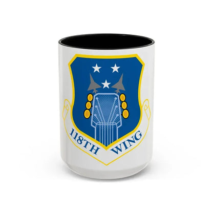 118th Wing ANG (U.S. Air Force) Accent Coffee Mug 15oz Black - Go Mug Yourself