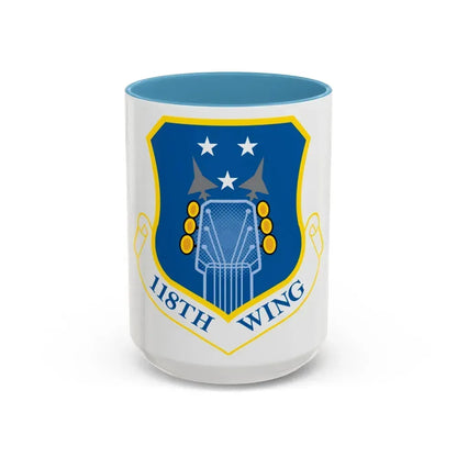 118th Wing ANG (U.S. Air Force) Accent Coffee Mug 15oz Light Blue - Go Mug Yourself