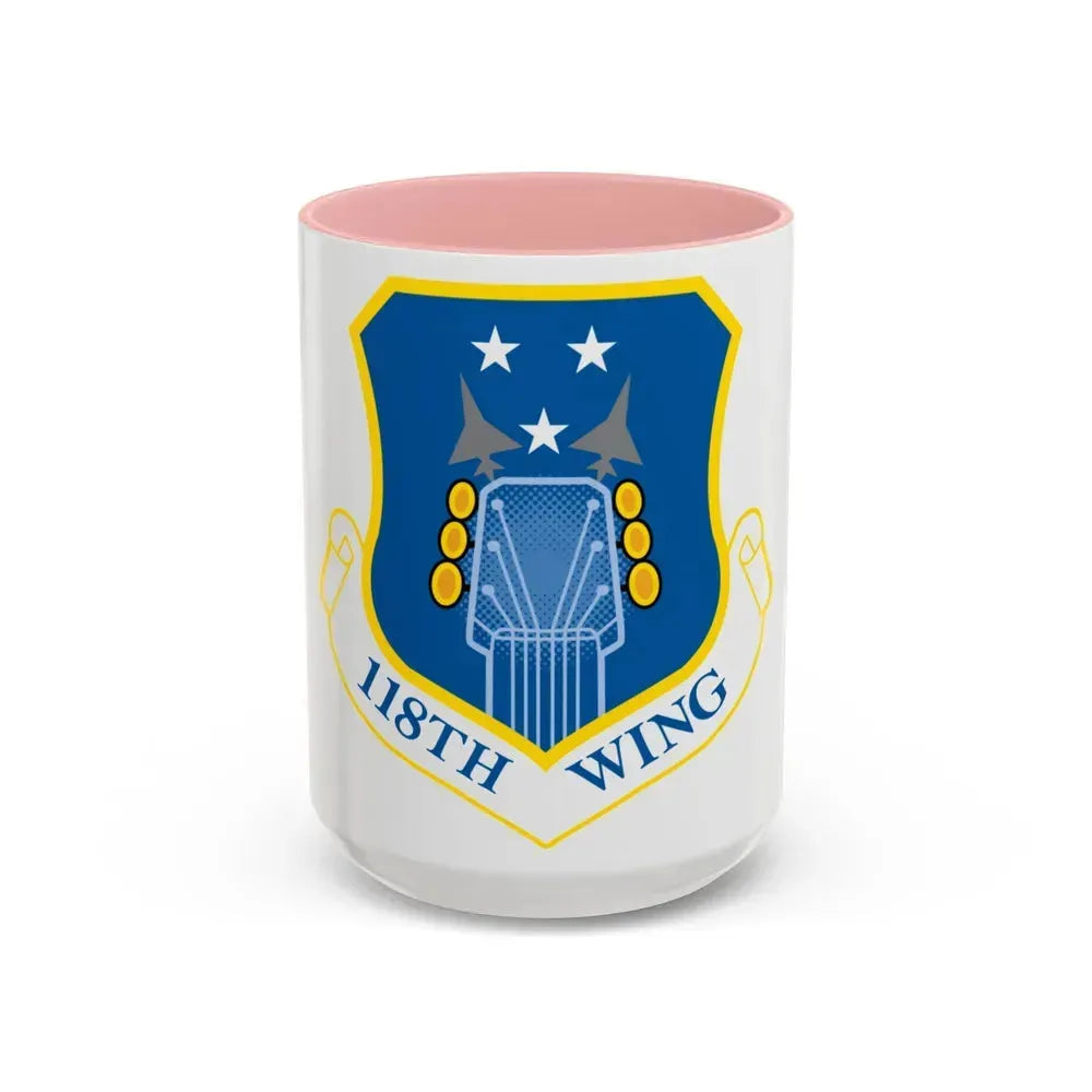 118th Wing ANG (U.S. Air Force) Accent Coffee Mug 15oz Pink - Go Mug Yourself