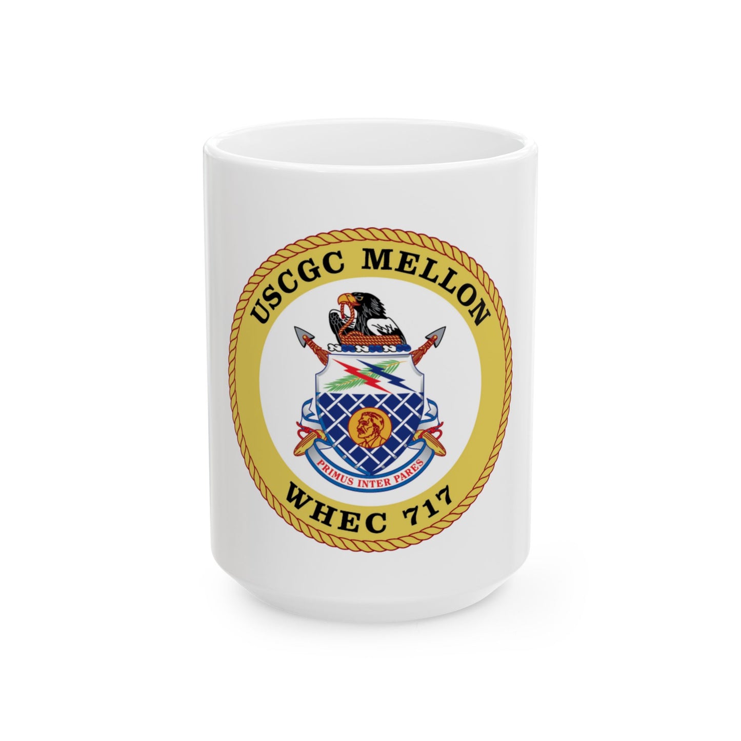 USCG Mellon WHEC 717 Gold Anniversary (U.S. Coast Guard) White Coffee Mug