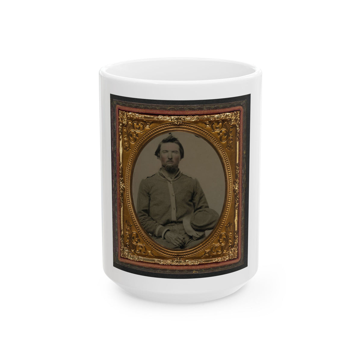 Unidentified Soldier In Confederate Uniform With Kepi (U.S. Civil War) White Coffee Mug