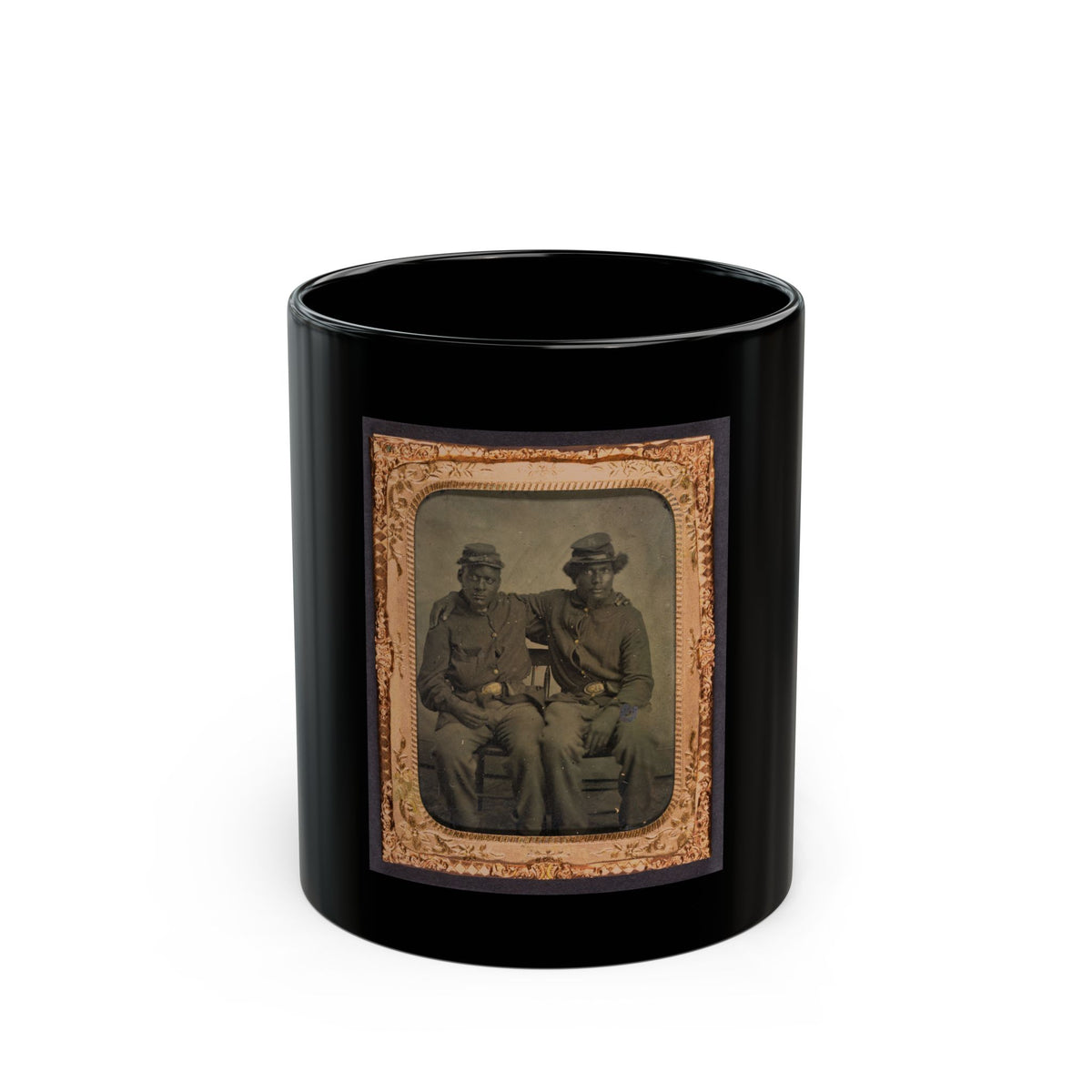Two Brothers In Arms (U.S. Civil War) Black Coffee Mug
