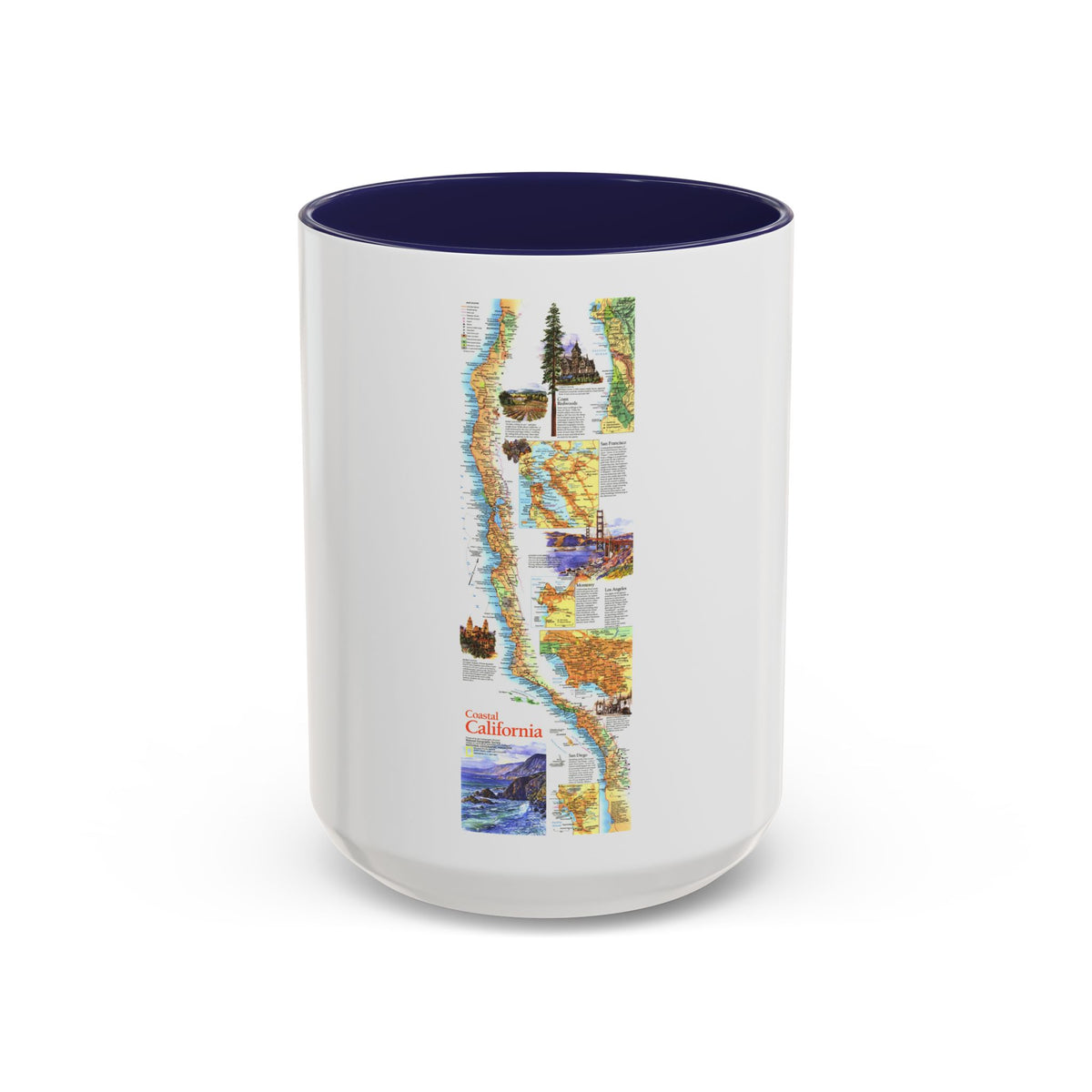 USA - Coastal California (1993) (Map) Accent Coffee Mug