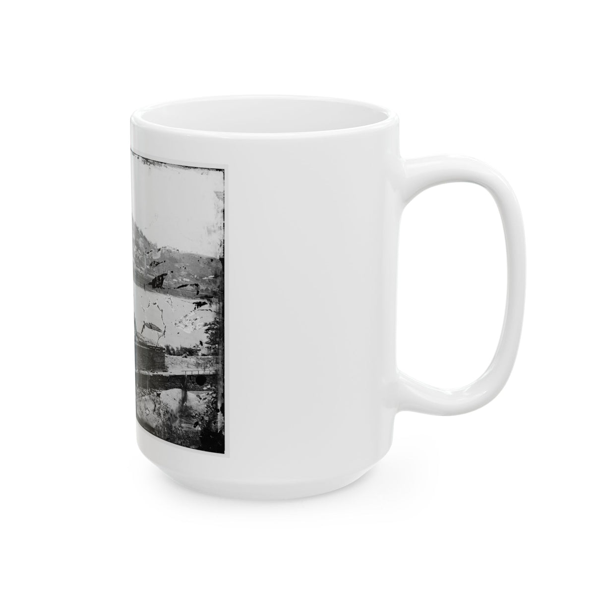 Harper's Ferry, W. Va. View Of Town; Railroad Bridge In Ruins (U.S. Civil War) White Coffee Mug
