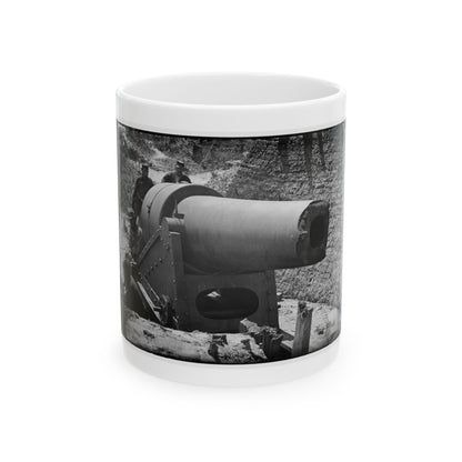 Morris Island, South Carolina. 300-Poinder Parrot Rifle After Bursting Of Muzzle (U.S. Civil War) White Coffee Mug