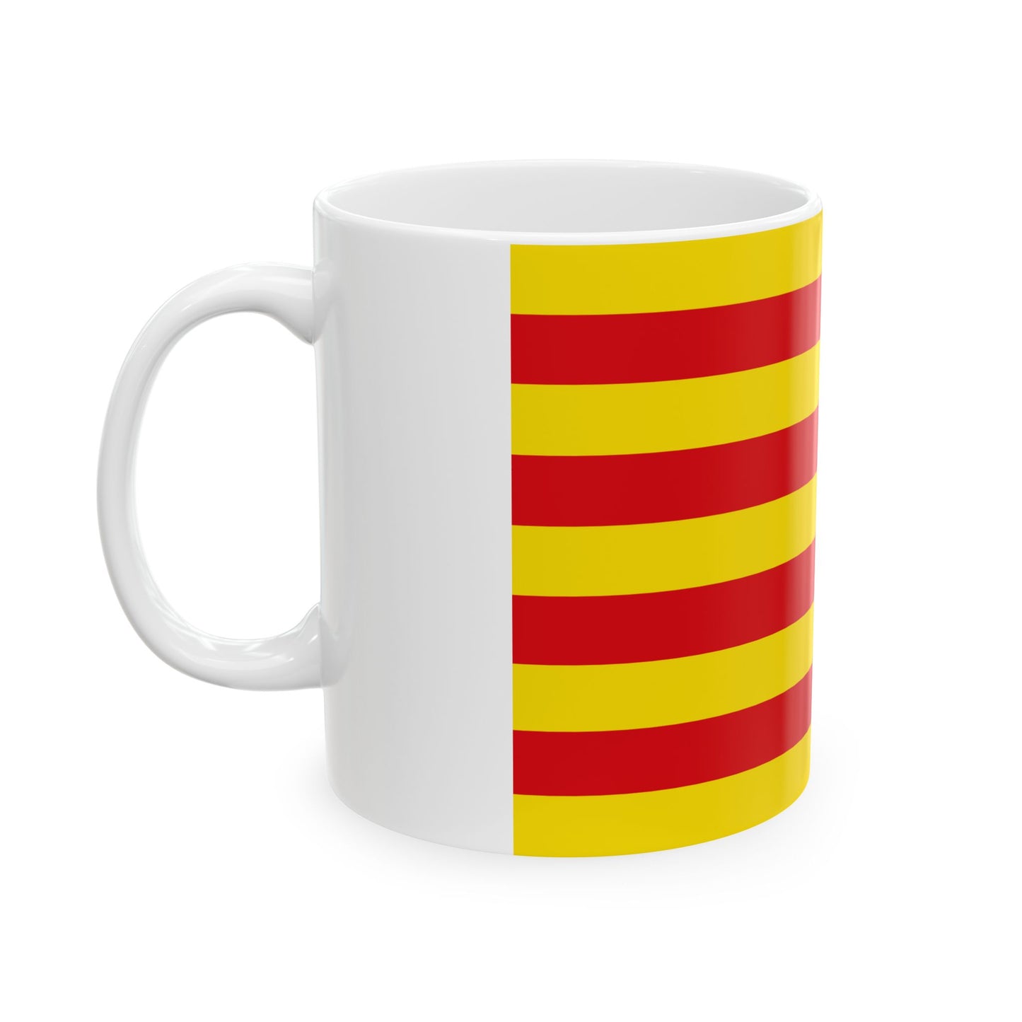 The Senyera the Flag of Catalonia Spain - White Coffee Mug-Go Mug Yourself