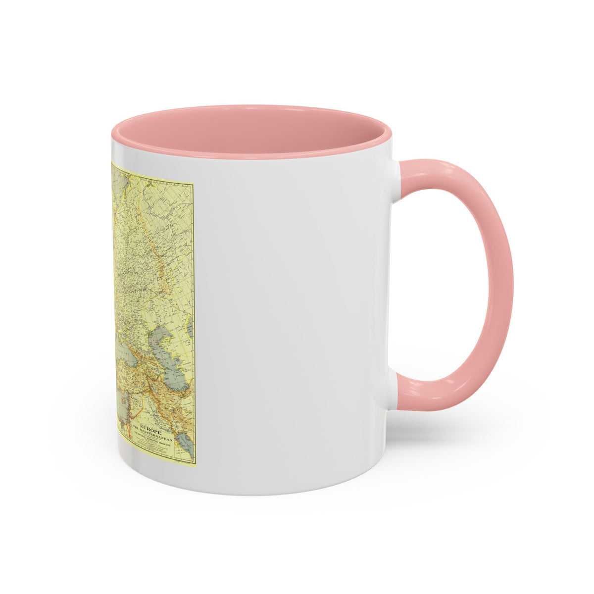 Europe and the Mediterranean (1938) (Map) Accent Coffee Mug